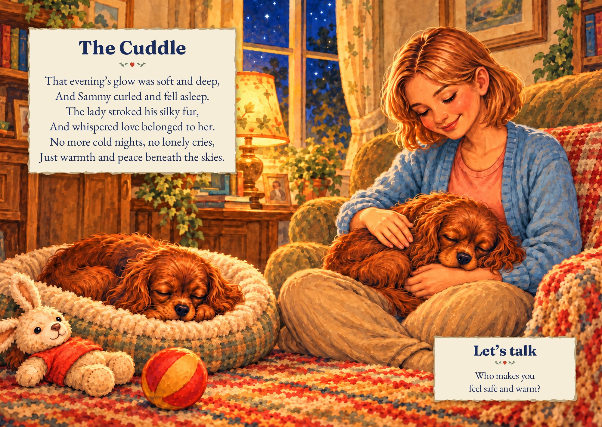 The Cuddle: Sammy sleeps in the lady's arms
