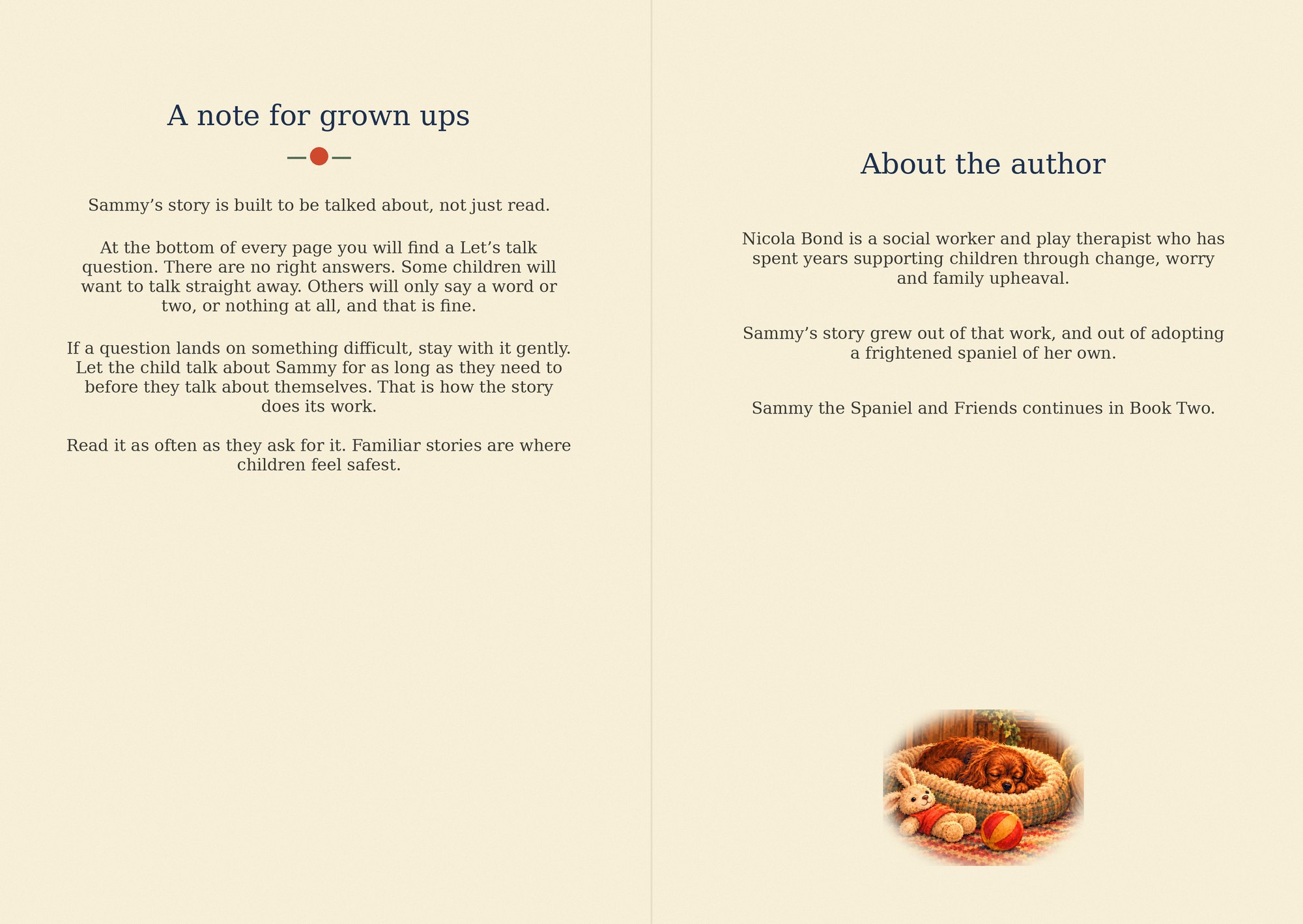 A note for grown ups on using the Let's talk questions, beside the About the author page